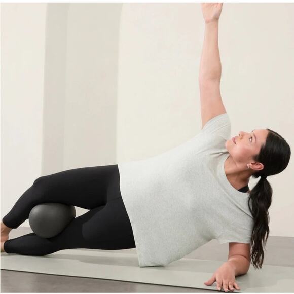 Athleta With Ease Rib Tee Light Gray Heather Top Sz 3X Soft Comfort Shirt Yoga - Picture 1 of 10